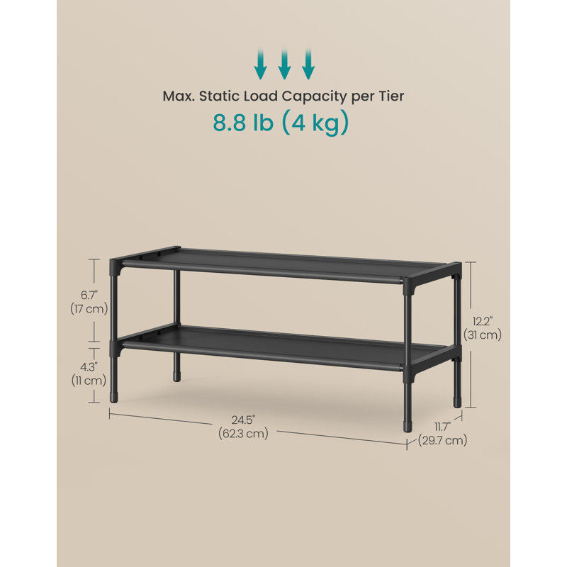 3 Pair Shoe Rack, 31cm H x 62.3cm W x 29.7cm D