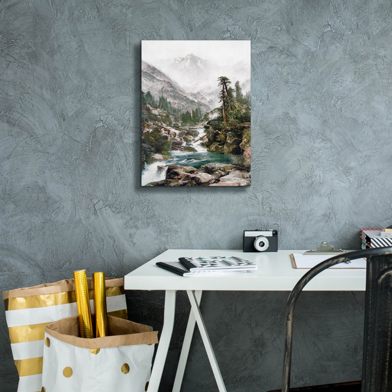  «Rocky Stream In The Mountains» par Stellar Design Studio, art mural sur toile, 12 po x 16 po, H 16 po x l 12 po