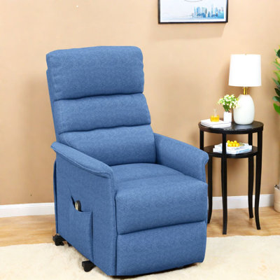 Fauteuil inclinable électrique bleu, structure en acier, confort moderne pour la maison