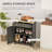 Distressed Black Sideboard With Solid Wood Countertop-1302121863