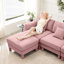Canapé rose à 4 places en tissu bouclé avec construction et configuration de siège souple pour une utilisation régulière-794512329