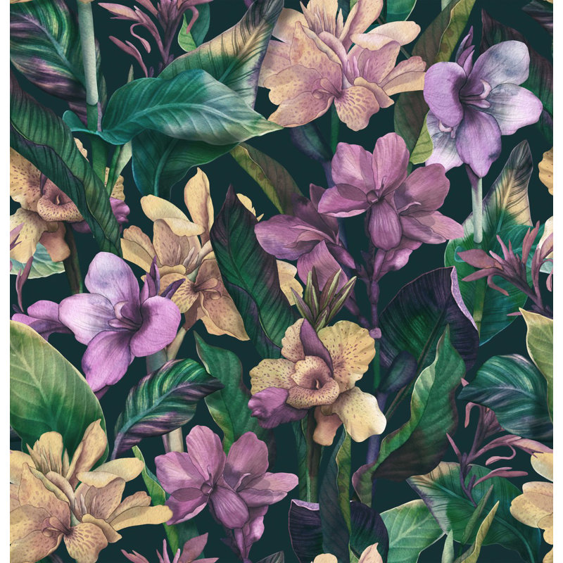 Peel & Stick Floral Wall Mural, 8.33' W x 8.33' L