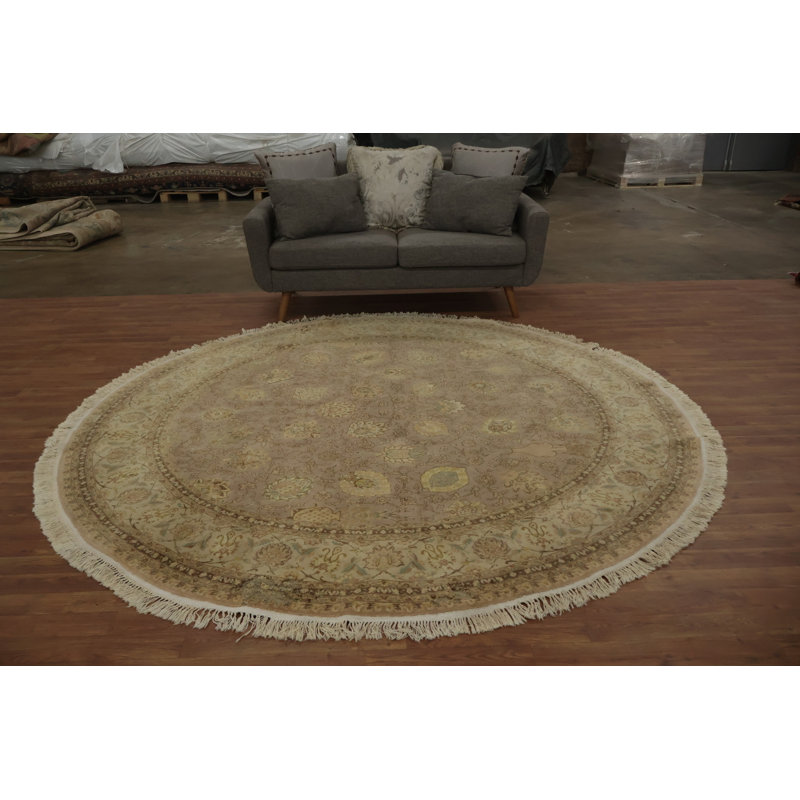 Tapis rond de style traditionnel Lilic pour espaces de vie confortables 8 x 8