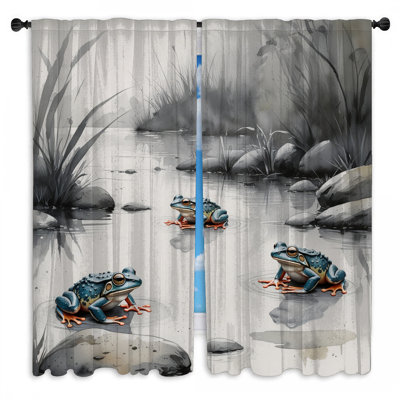 Rideaux de fenêtre Frogs In Pond