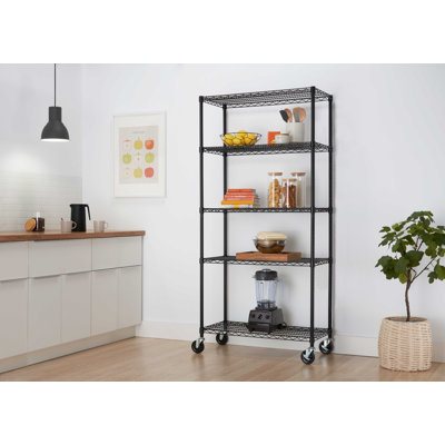 Étagère en fil d'acier NSF à 5 niveaux TRINITY EcoStorage avec roues (l 36 po x P 18 po)