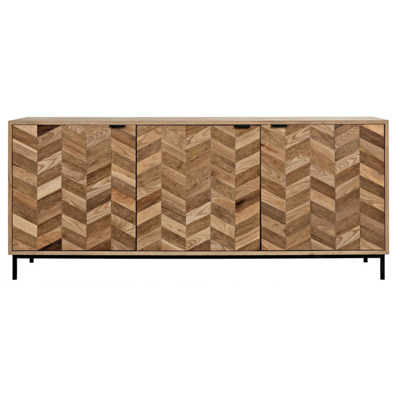 Herringbone 76.5'' W Solid Wood Sideboard