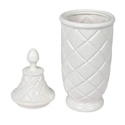 Pot en céramique blanc de 18,5 po Simas