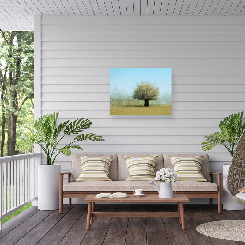 Arbre avec fleurs sur toile par Katarina Holmstrom, H 24 po x l 32 po