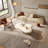 Latreice Modern Cloud Coffee Table - Minimalist Cream Irregular-Shaped Side Table for Small Spaces, Boho Chic Living Room Accent