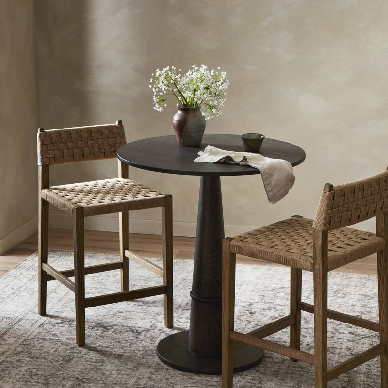 Hamlin Bar Stool with Solid Wood Frame, Counter Stool (26" Seat Height)