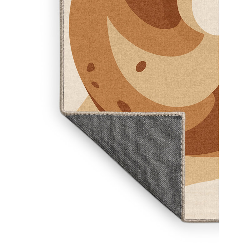 Tapis beige moelleux moelleux et moderne Acheson Bagel, 7 x 10