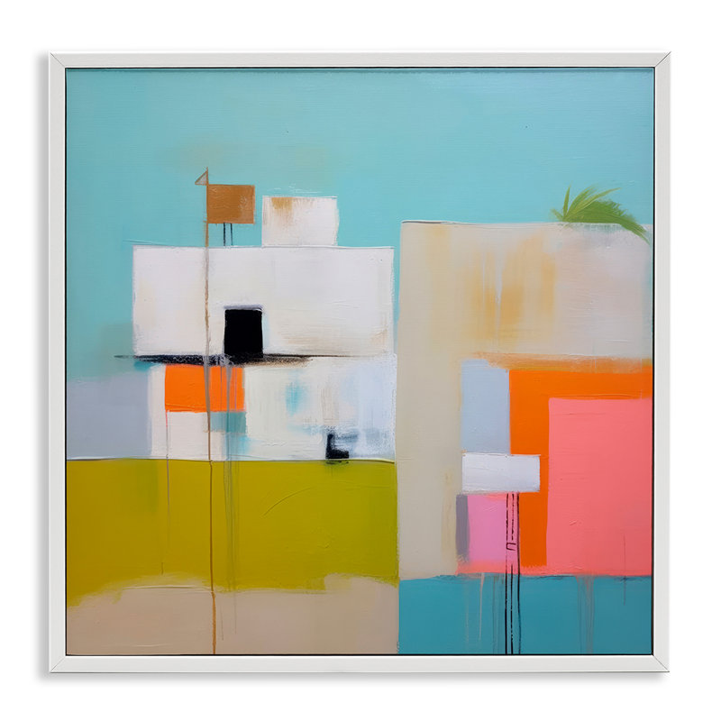 Art de giclée tropicale par Irena Orlov, Estampe numérique encadrée blanc bord de mer, H 17 po x l 17 po