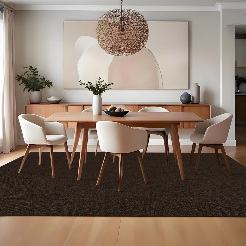 Large Washable Rug 9x12 Modern Minimalist Solid Color Rug Non Slip Non Shedding Living Room Carpet, Rectangle 9' x 12', Brown