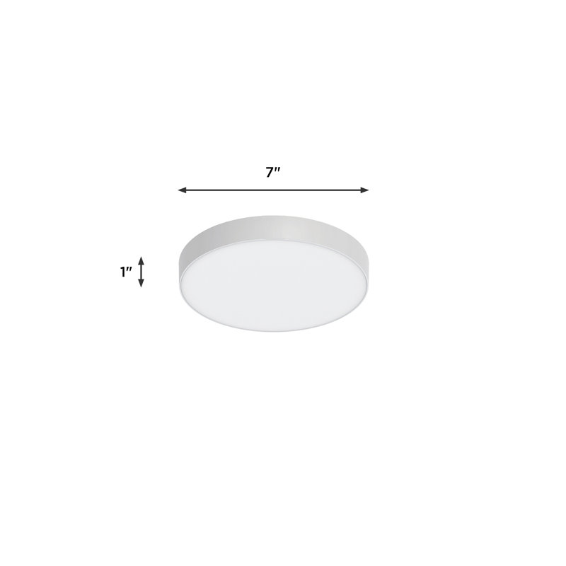 Plafonnier encastré à DEL Brim - blanc - 7 po de diamètre, 7", 12 W