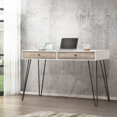 Bureau d'ordinateur en chêne taupe