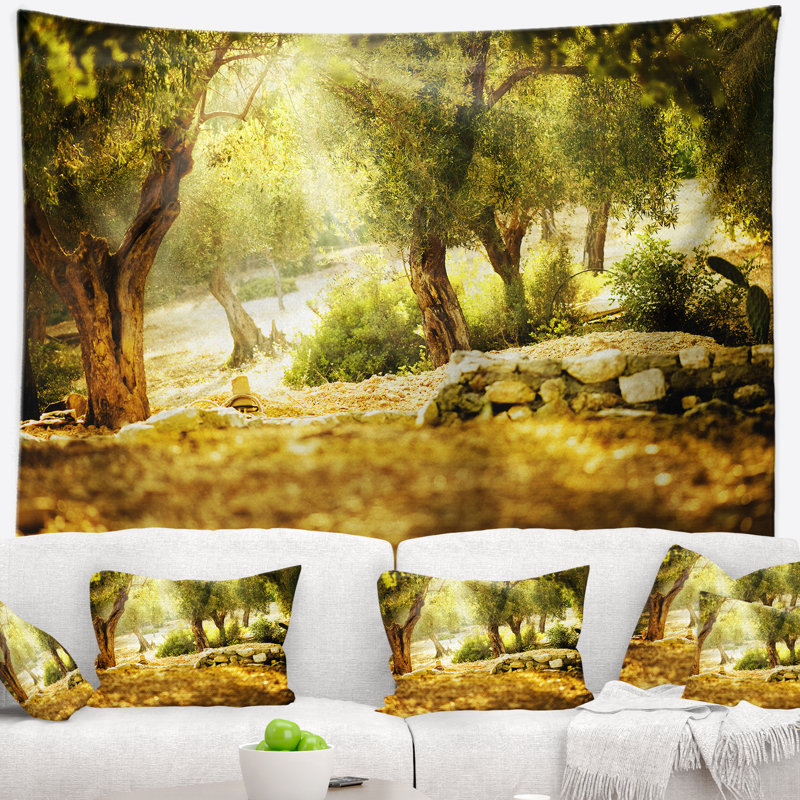 Photographie olive treestry tapisserie, H 32 po x l 39 po