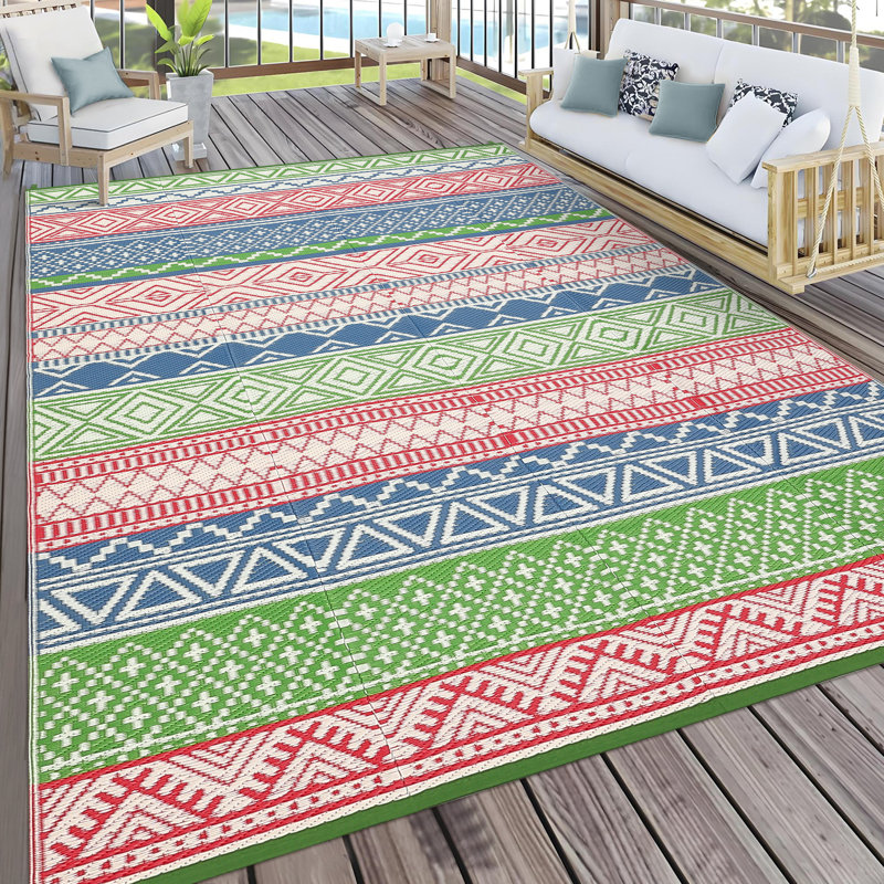 Tapis d'extérieur pour l'extérieur, Vert, Rectangle de 5 pi x 8 pi
