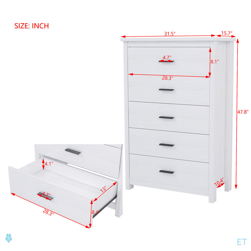 Commode, commode style champêtre rétro, Blanc