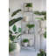 Étagère antique en fer 25,5 x 17 x 80,5 po à 3 niveaux - Finition argent vieilli