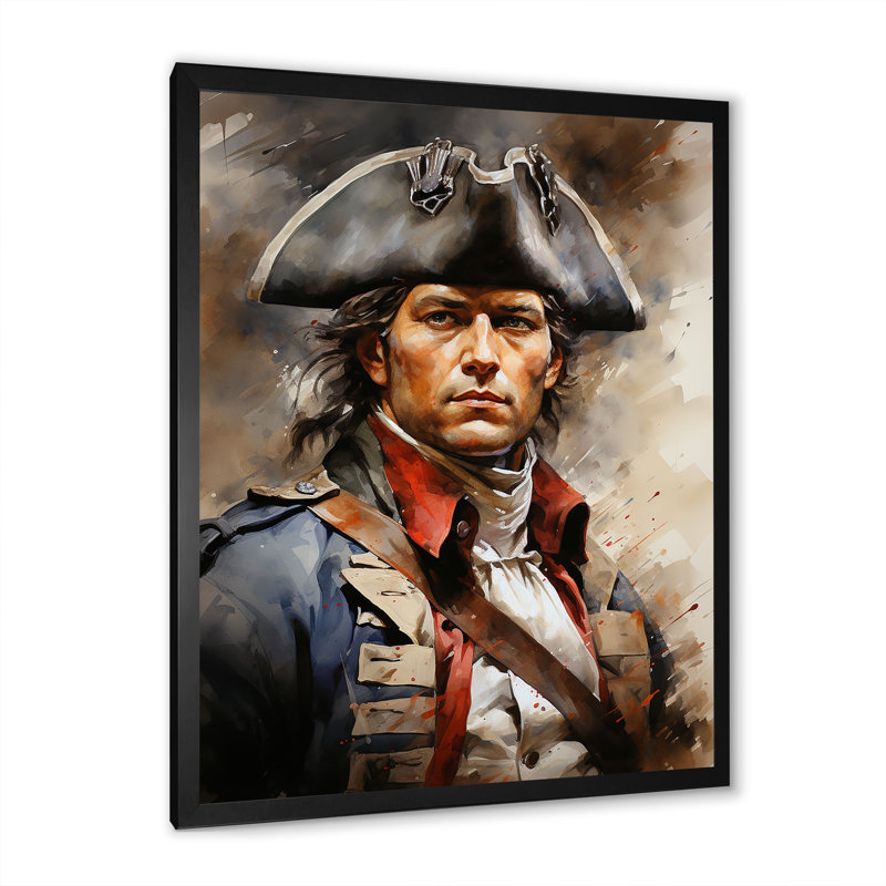 «Baume The American Revolutionary War II», reproduction sur toile, H 32 po x l 24 po x P 1 po, Cadre photo noir