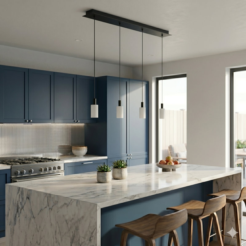 Essoura 4 - Light Kitchen Island Pendant, Black/White