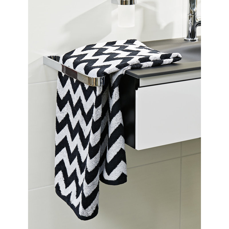 Faucett Midweight Jacquard Hand Towel, Black/White