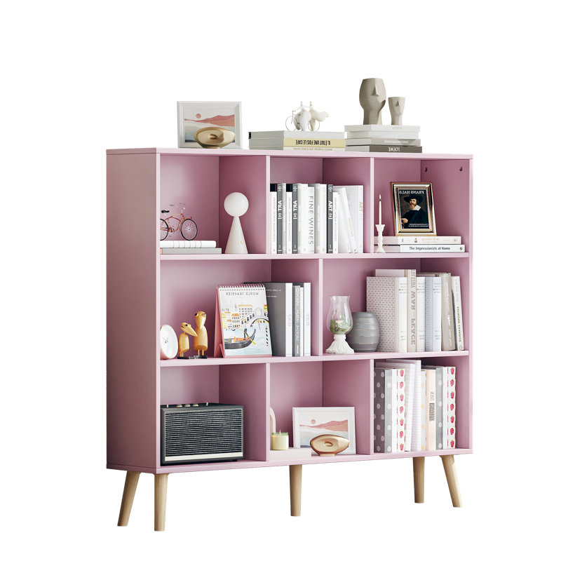 Bibliothèque Marlik, (8 tablettes) H 42,5 po x l 39,4 po x P 9,4 po, Rose