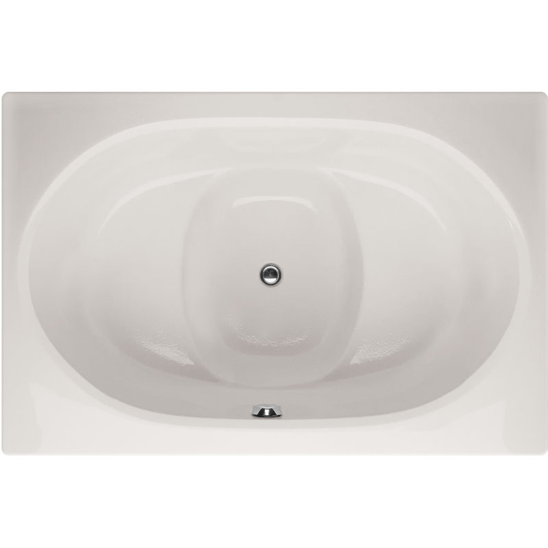 Fuji 60'' x 40'' Soaking Gelcoat Bathtub, Almond, Polished Chrome