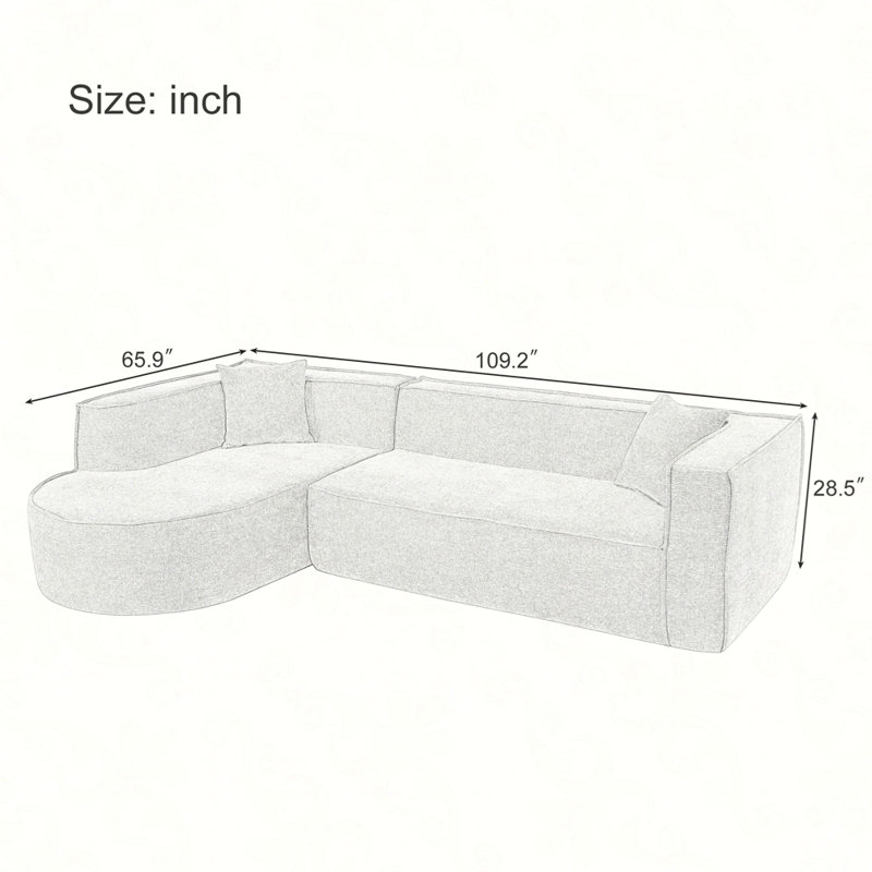 Canapé modulaire Modern, Chenille grise