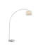 Lampe sur pied 84,5 po en métal avec finition argentée et abat-jour ivoire