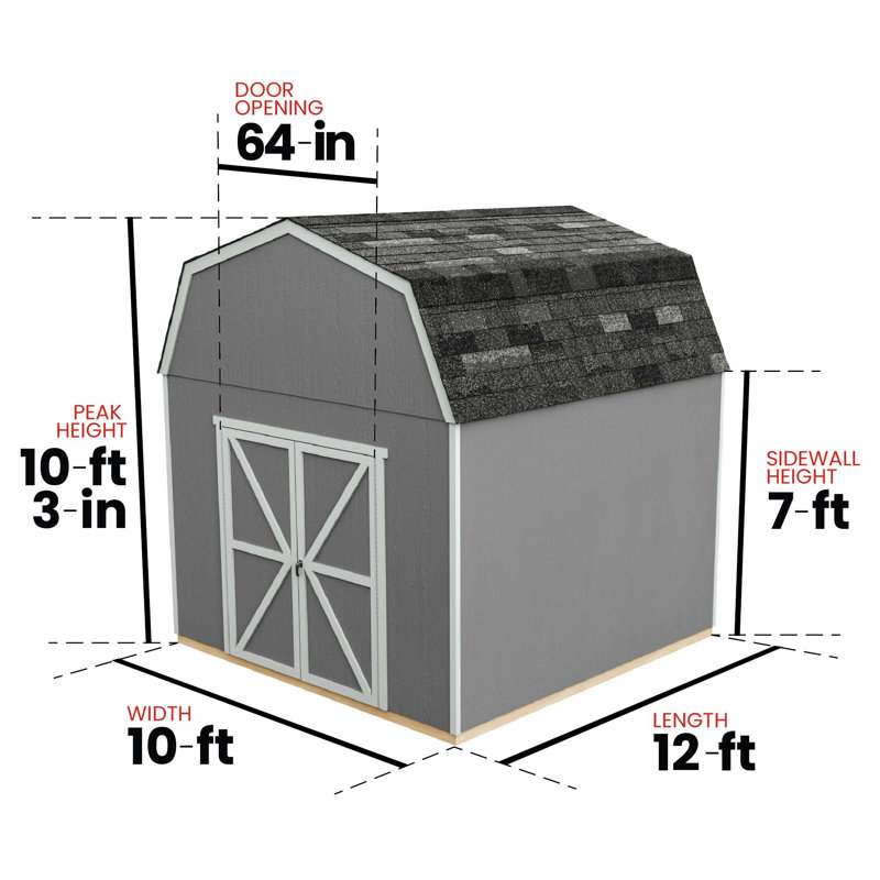 Braymore 10' x 12' Brown Wooden Storage Shed Kit with Shelving