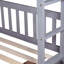 Lit superposé gris double avec lits amovibles et 2 tiroirs pratiques - finition en bois d'hévéa-255949983