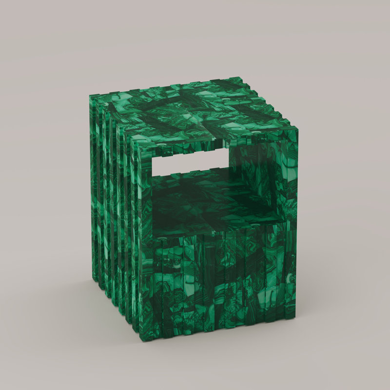 Cannelé Nightstand, Malachite