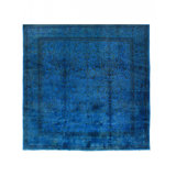 Blue Handmade Overdyed Persian Tabriz Square rug 11' X 11'3''
