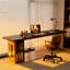 Bureau rectangulaire en bois massif noir-660821979-660821980