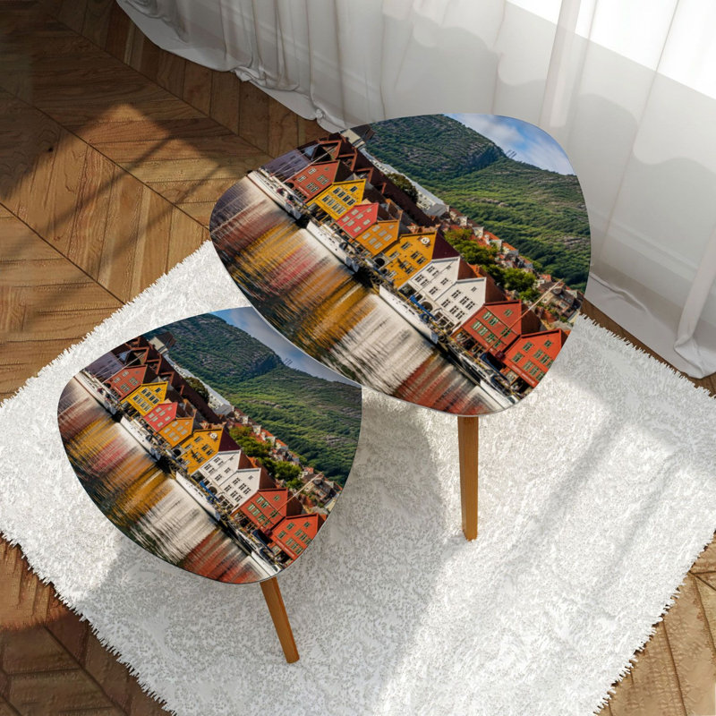 Ensemble de 2 tables basses gigognes Triangle