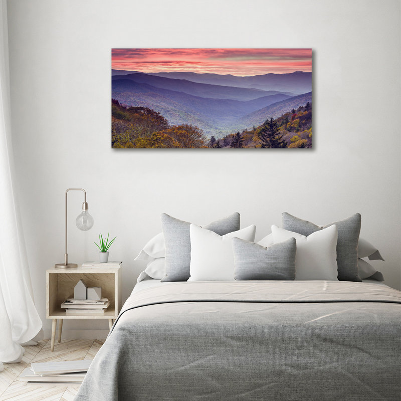 Sunset Mountains - Wrapped Canvas Print, No Frame, 70cm H x 140cm W