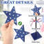 Ensemble d'étoiles en bois 4ème plateau du 4 juillet, décorations de table patriotique, décor rustique rouge, blanc et bleu pour le Jour du Souvenir et le Jour de l'Independance