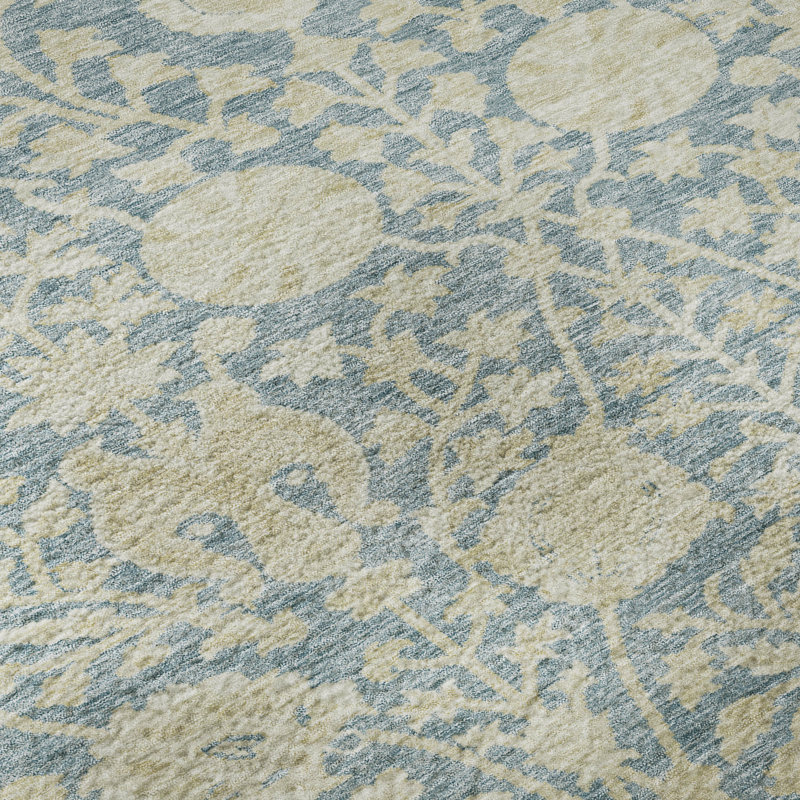 Premium Machine Washable Dahl AMF1086 Floral Rug, Rectangle 9' x 12'