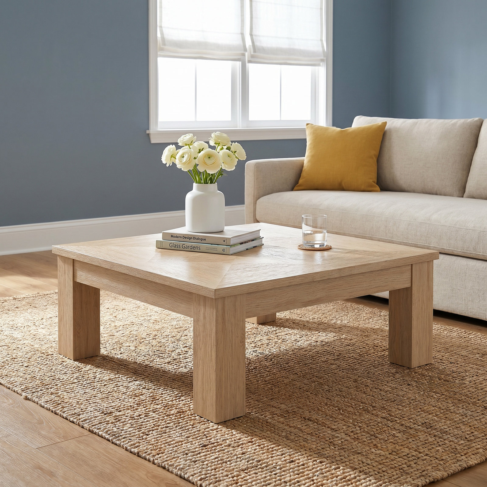 Dutton 42" Oak Coffee Table, Natural Oak