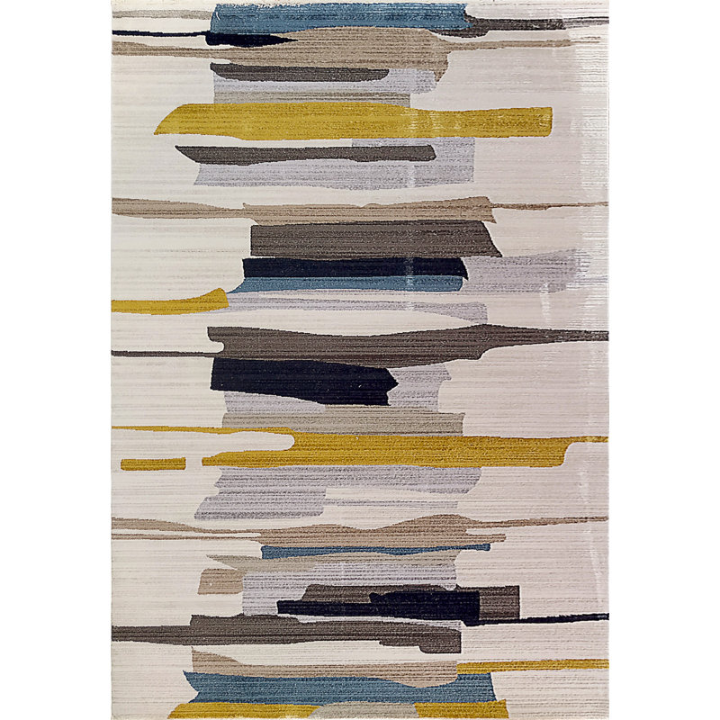 Unique Abstract Indoor Rug, Rectangle 2'2" x 3'11"