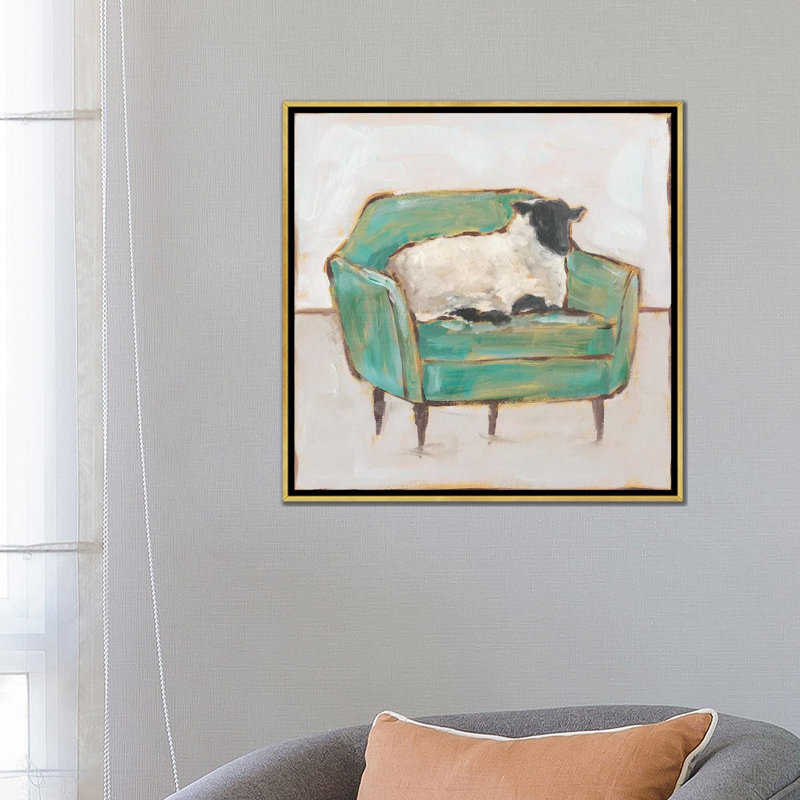 Print, H 26 po x l 26 po x P 1,5 po, Pas de tapis, Toile encadrée d'or