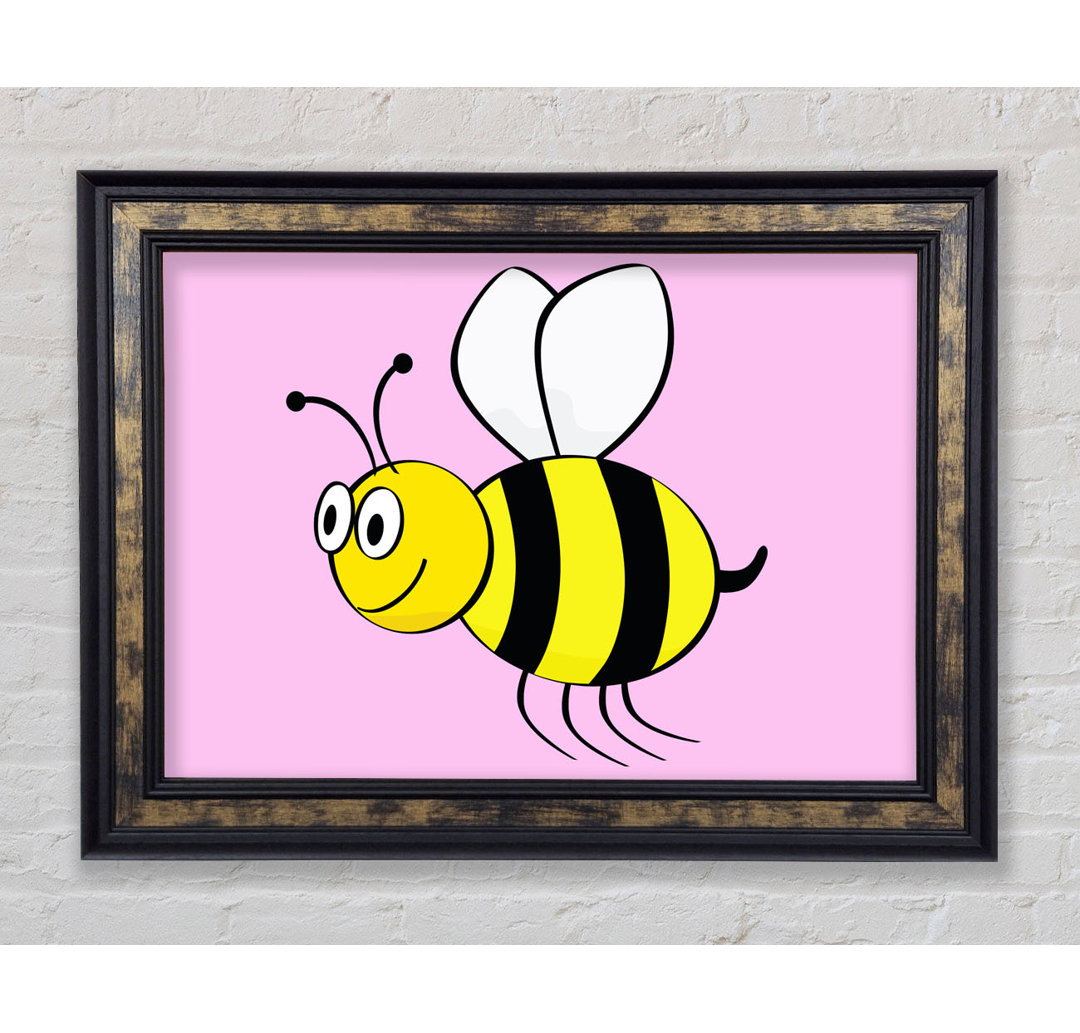 Buzzing Bee Pink - Einzelner Bilderrahmen Kunstdrucke