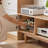 Log style simple solid wood TV cabinet