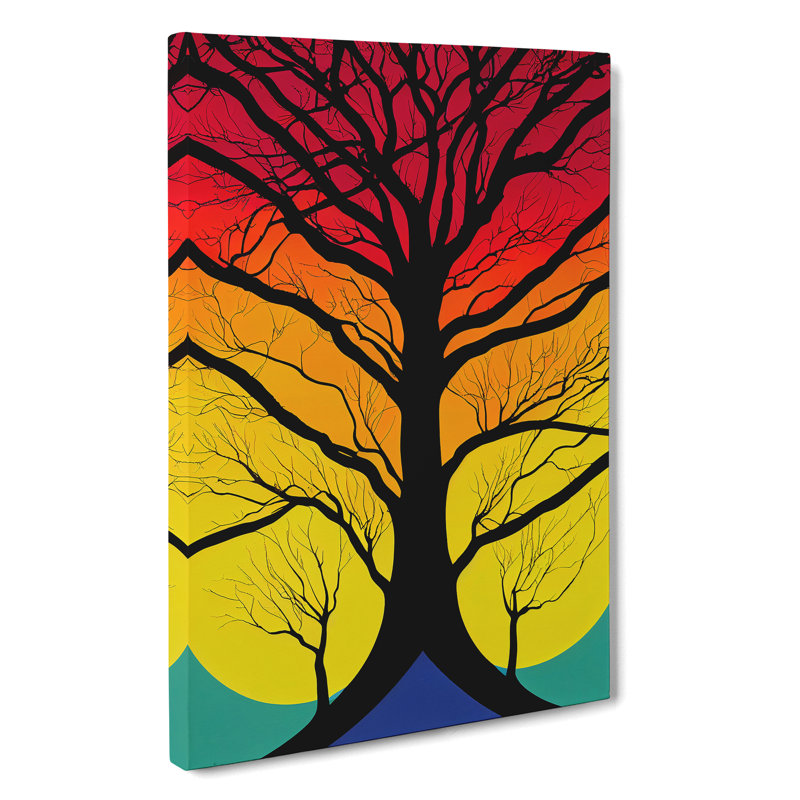 Vibrant Abstract Trees No.5 - Wall Art, Wrapped Canvas, 60cm H x 40cm W x 3cm D, No Matte