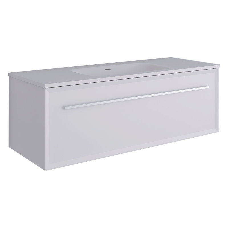 Armari 48'' Single Bathroom Vanity with Solid Surface Top, White
