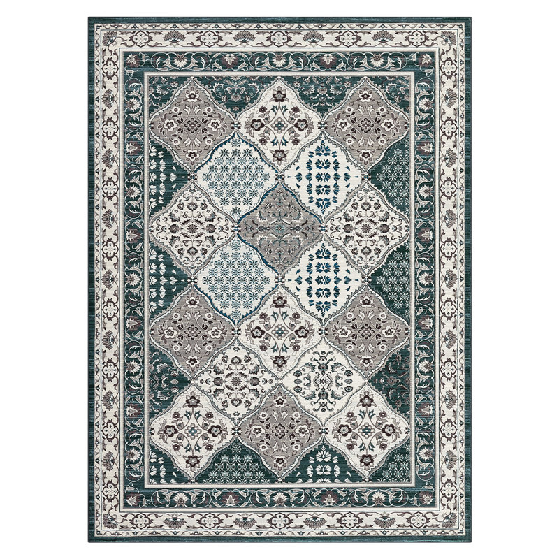 Washable Area Rugs, Soft Non-Slip Boho Vintage Carpet for Living Room, Bedroom, Dining Room, Kitchen, Rectangle 8" x 10"