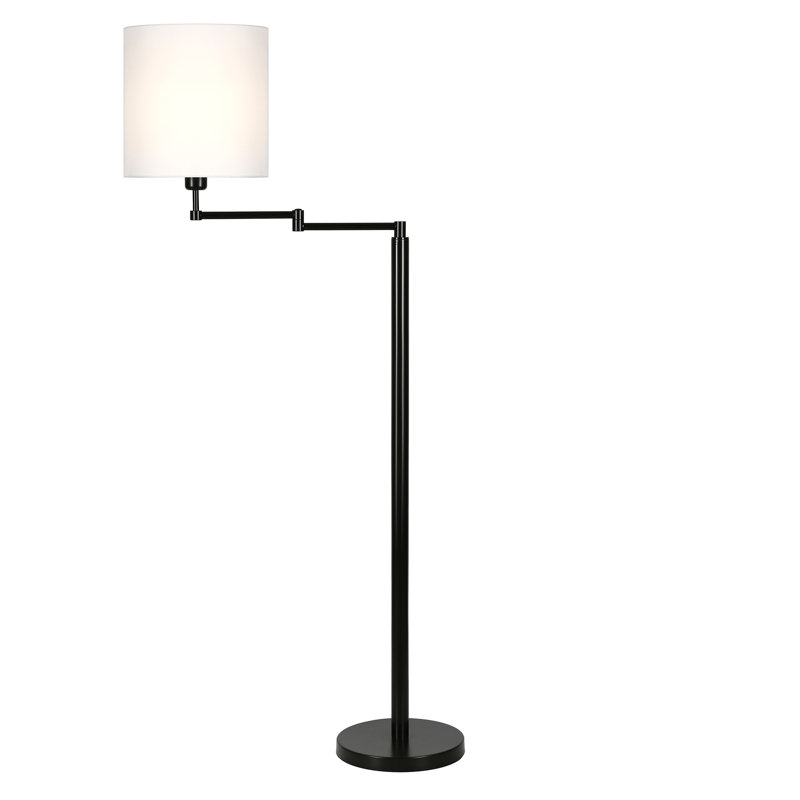 Lakwan 62'' Swing Arm Floor Lamp, Black