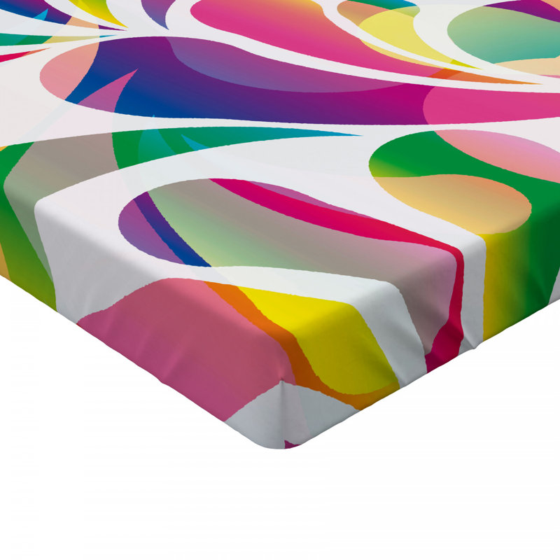 Queen White Multicolor Abstract Microfiber Sheet Set