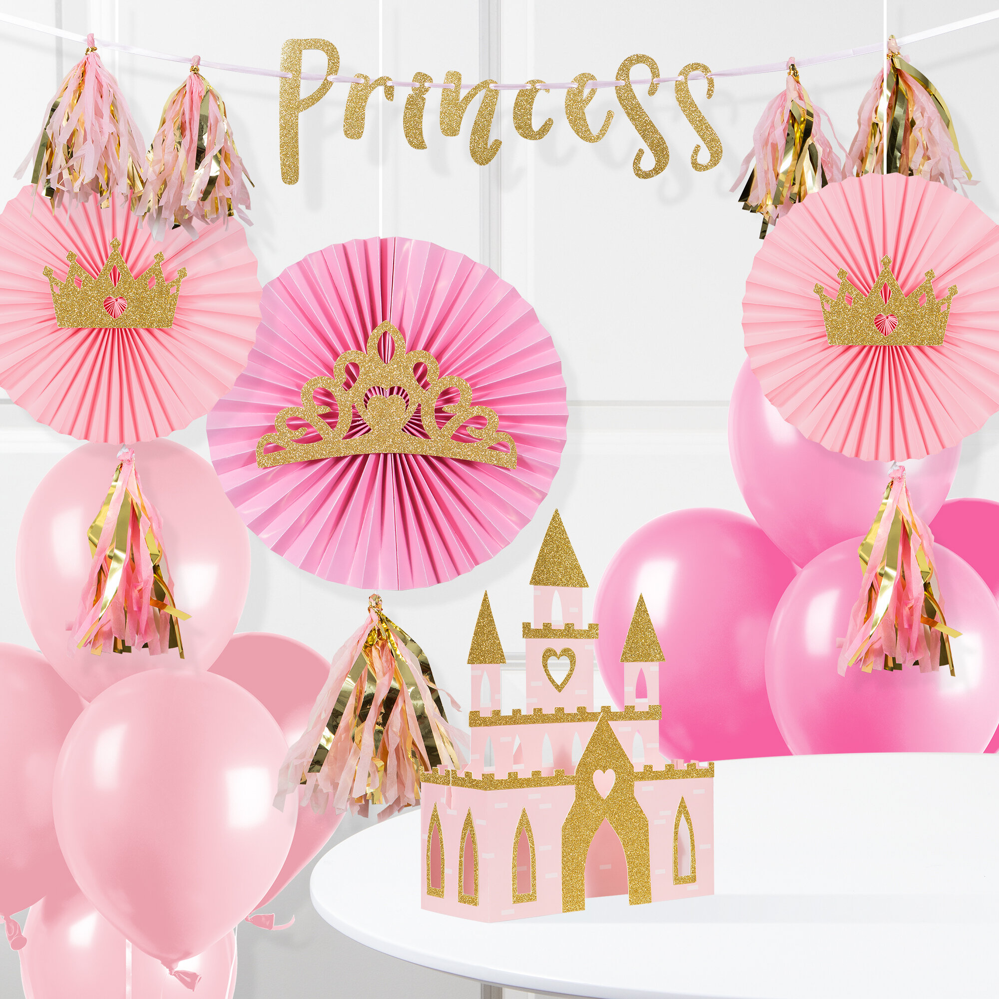 Princess Hanging Paper Fans with Tassels